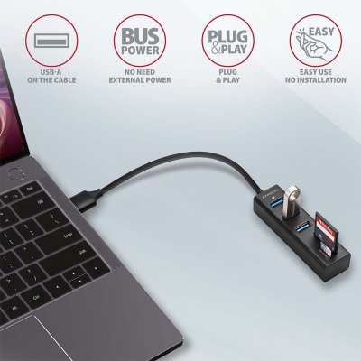 HMA-CR3A SuperSpeed USB-A hub + Kartenleser