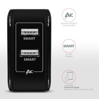 ACU-5V4 2.6A + 2.6A wall charger