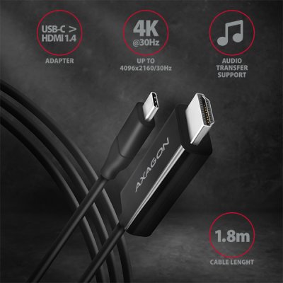 RVC-HI14C USB-C > HDMI kabel 1.8m, 4K/30Hz