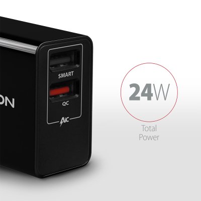 ACU-QS24 QC3.0 + 5V-1.2A wall charger