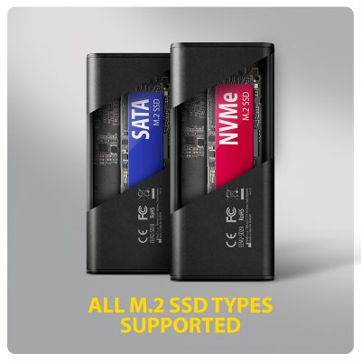 EEM2-SD2B USB-C 10Gbps - M.2 NVMe & SATA SSD DISPLAY box