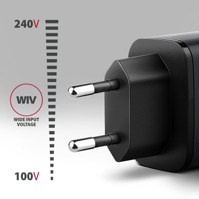ACU-PQ67D PD3.0 & QC4+ 2× OUTPUTS, LCD display, wall charger 67W