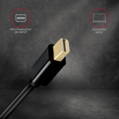 RVDM-HI14C2 Mini DP > HDMI kábel 1.8m, 4K/30Hz