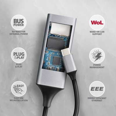 ADE-TXPD USB-C gigabit ethernet adaptér s PD 100W