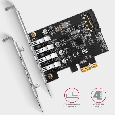 PCEU-43RS PCIe řadič 4× SuperSpeed USB