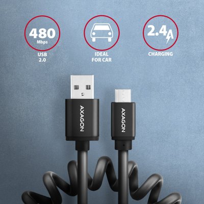 BUMM-AM10TB TWISTER Micro USB <> USB-A kábel 0.6 m