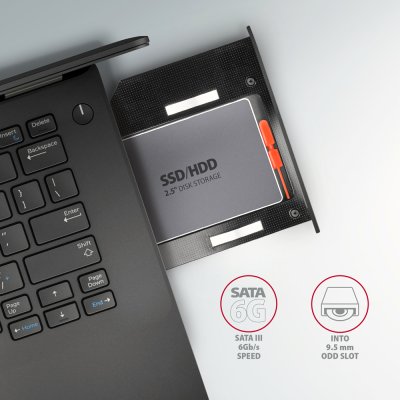 RSS-CD09 ODD – 2.5" SATA SSD/HDD caddy, 9.5 mm