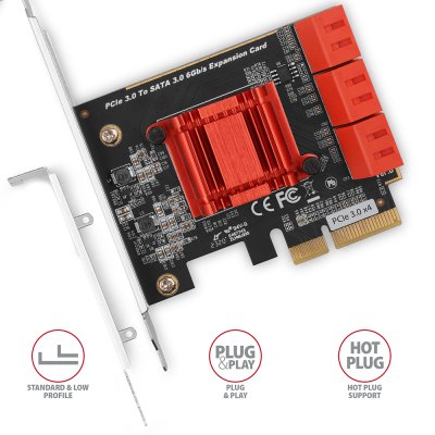 PCES-SA6 PCIe controller 6× SATA 6G