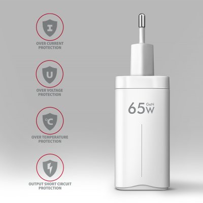 ACU-DPQ65W PD3.0 & QC4+ 3xOUTPUTS wall charger 65W