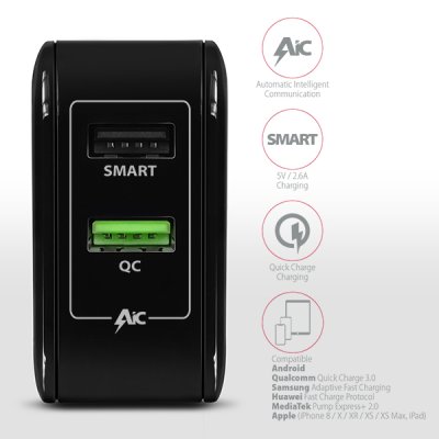 ACU-QC5 QC3.0 + 2.6A wall charger