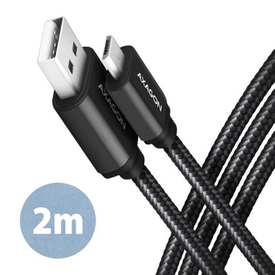 BUMM-AM20AB HQ Micro USB <> USB-A kabel 2 m