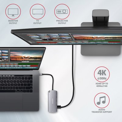 HMC-6M2 SuperSpeed USB-C COMBO 6in1 hub