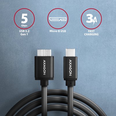 BUMM3-CM10AB SPEED Micro-B USB <> USB-C 3.2 Gen 1 cable 1 m