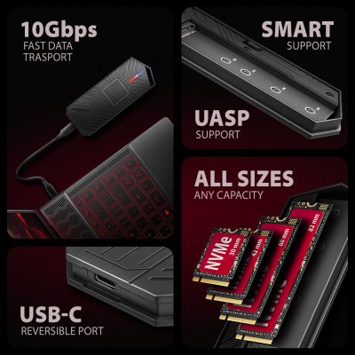 EEM2-GAM USB-C 10Gbps - M.2 NVMe & SATA SSD GAME M.2 box