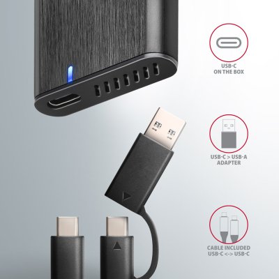 EEM2-SB2 SuperSpeed+ USB-C - M.2 NVMe & SATA SSD RAW box