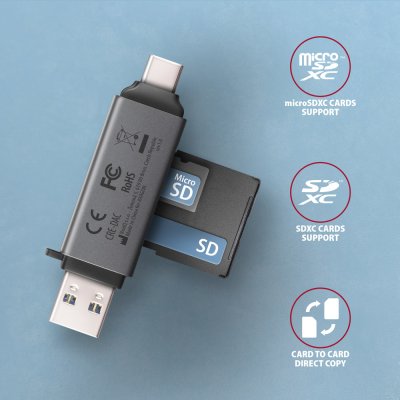 CRE-DAC SuperSpeed USB-C + USB-A card reader