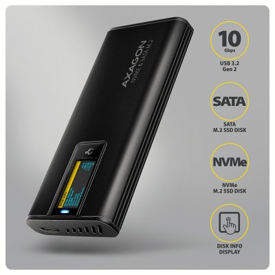 EEM2-SD2B USB-C 10Gbps - M.2 NVMe & SATA SSD DISPLAY box