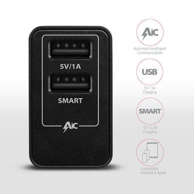 ACU-DS16 5V/2.2A + 5V/1A SMART wall charger