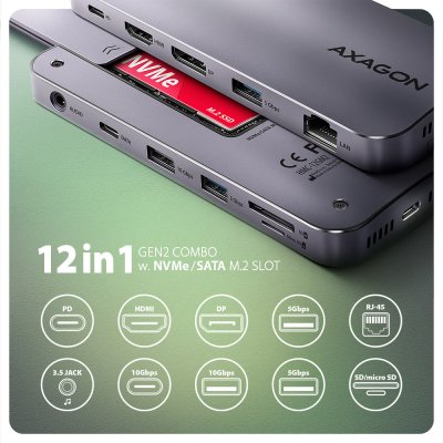 HMC-12GM2 USB-C 10Gbps GEN2COMBO 12in1 hub