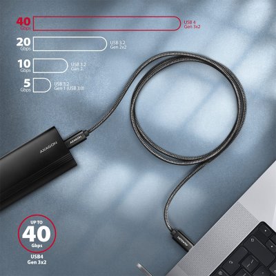 BUCM432-CM10AB NewGEN+ USB-C <> USB-C 4 Gen 3×2 / 100 W kabel  1 m