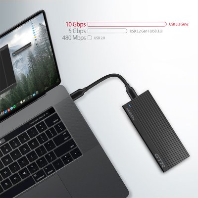 EEM2-GTR SuperSpeed+ USB-C – NVMe M.2 THIN RIB box
