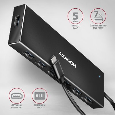 HUE-F7C SuperSpeed USB-C FLAT CHARGING hub