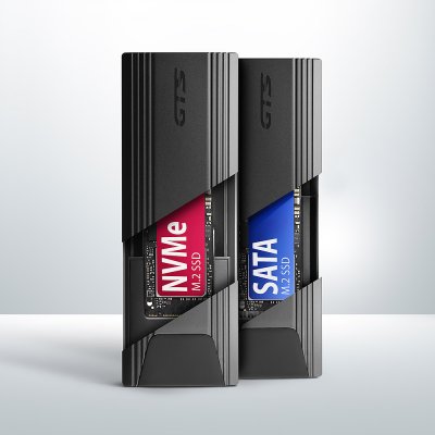 EEM2-GTS2 USB-C 10Gbps - M.2 NVMe & SATA SSD THIN SCREWLESS box