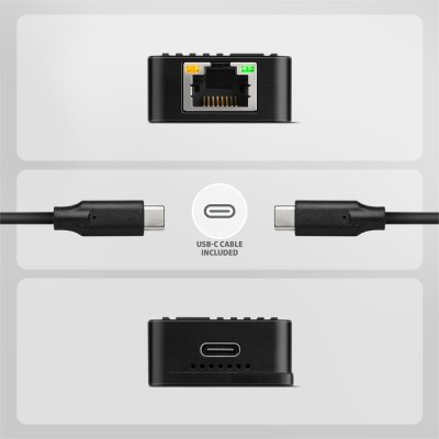 ADE-10GR USB-C 10 Gigabit Ethernet Adapter with Detachable USB-C Cable