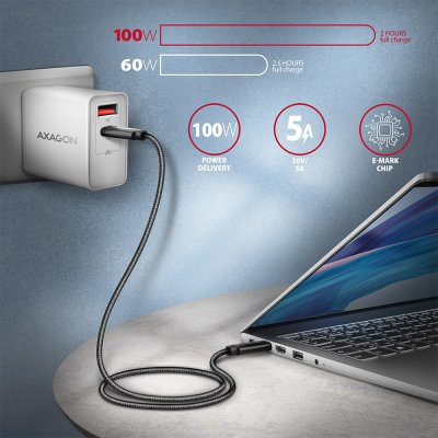 BUCM432-CM10AB NewGEN+ USB-C <> USB-C 4 Gen 3×2 / 100 W kabel  1 m