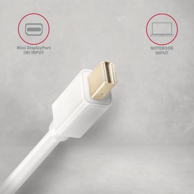 RVDM-HI14C2W Mini DP > HDMI kabel 1.8m, 4K/30Hz