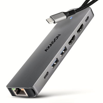 HMC-7HX2 USB-C 5Gbps DUAL 4K DISPLAY 7in1 hub