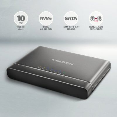 ADSA-CC USB-C 10Gbps adaptér pro M.2 NVMe + SATA SSD/HDD