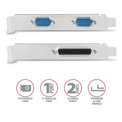 PCEA-PSN PCIe řadič 1× parallel + 2× serial