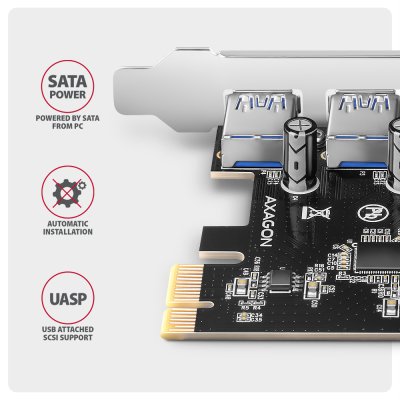PCEU-430RS PCIe řadič 4× ext. USB-A 5 Gbps port