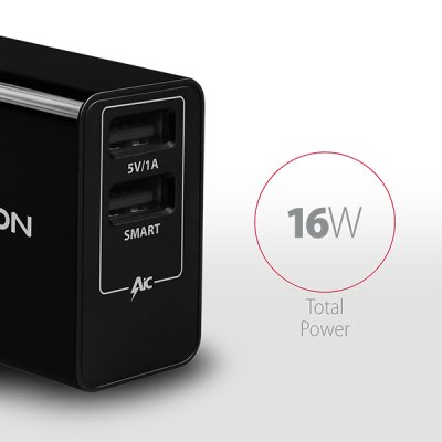ACU-DS16 5V/2.2A + 5V/1A SMART wall charger