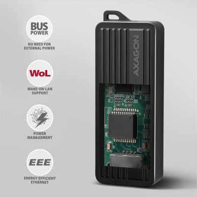 ADE-10GR USB-C 10 Gigabit Ethernet Adapter with Detachable USB-C Cable