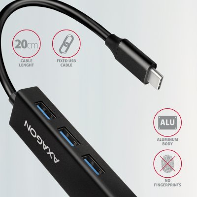 HMC-GL3A SuperSpeed USB-C hub + gigabit LAN