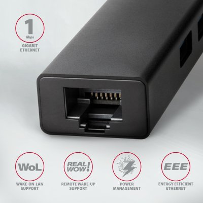 HMC-GL3A SuperSpeed USB-C hub + gigabit LAN