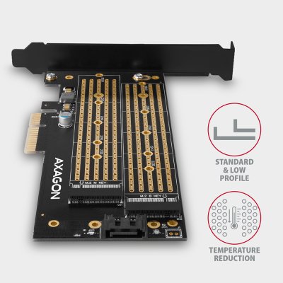PCEM2-D PCIe NVMe + SATA M.2 adaptér