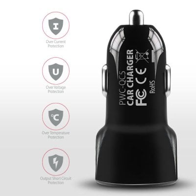 PWC-QC5 QC 3.0 + 2.4 A car charger 31.5 W