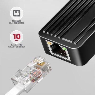 ADE-10GR USB-C 10 Gigabit Ethernet Adapter with Detachable USB-C Cable