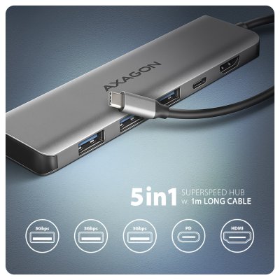 HMC-5H USB-C 5Gbps 5in1 hub