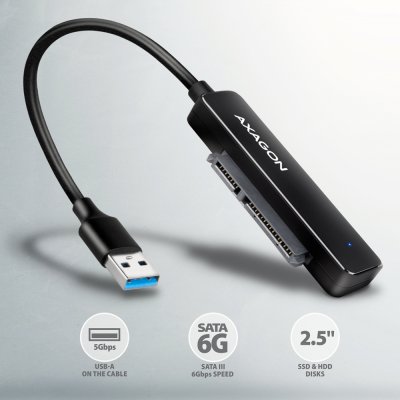 ADSA-FP2A USB-A 5Gbps SLIM adaptér pro 2.5" SSD/HDD
