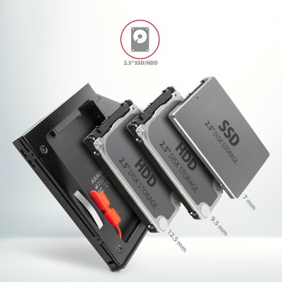 RSS-CD12 ODD – 2.5" SATA SSD/HDD caddy, 12.7 mm