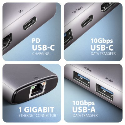 HMC-6G2L USB-C 10Gbps 6in1 hub