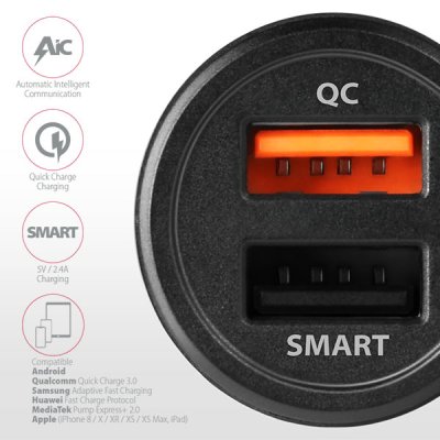 PWC-QC5 QC 3.0 + 2.4 A car charger 31.5 W
