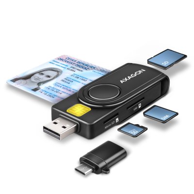 CRE-SMP2A USB-A + USB-C 4-slot Smart card PocketReader