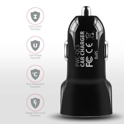PWC-QC5 QC 3.0 + 2.4 A car charger 31.5 W