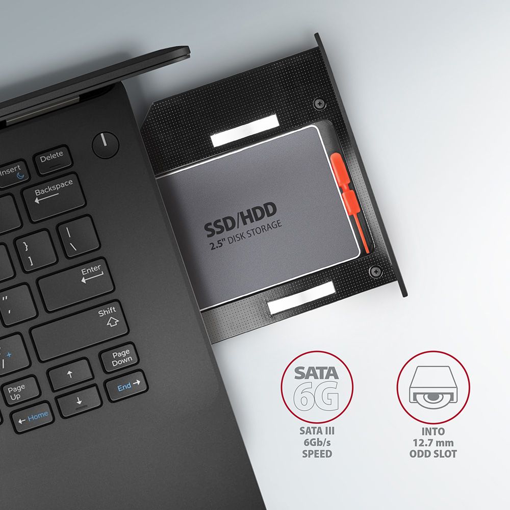 RSS-CD12 ODD – 2.5" SATA SSD/HDD caddy, 12.7 mm
