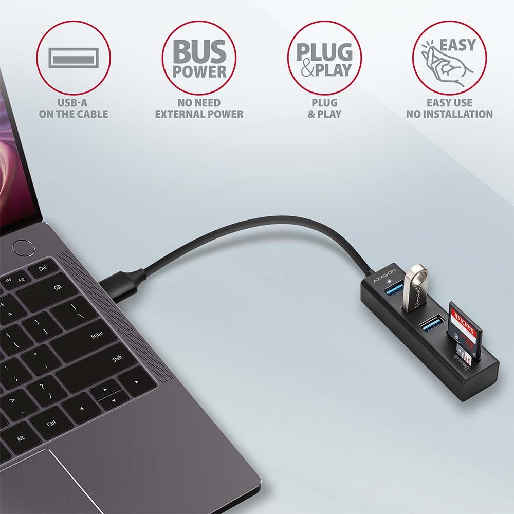 HMA-CR3A SuperSpeed USB-A hub + Kartenleser